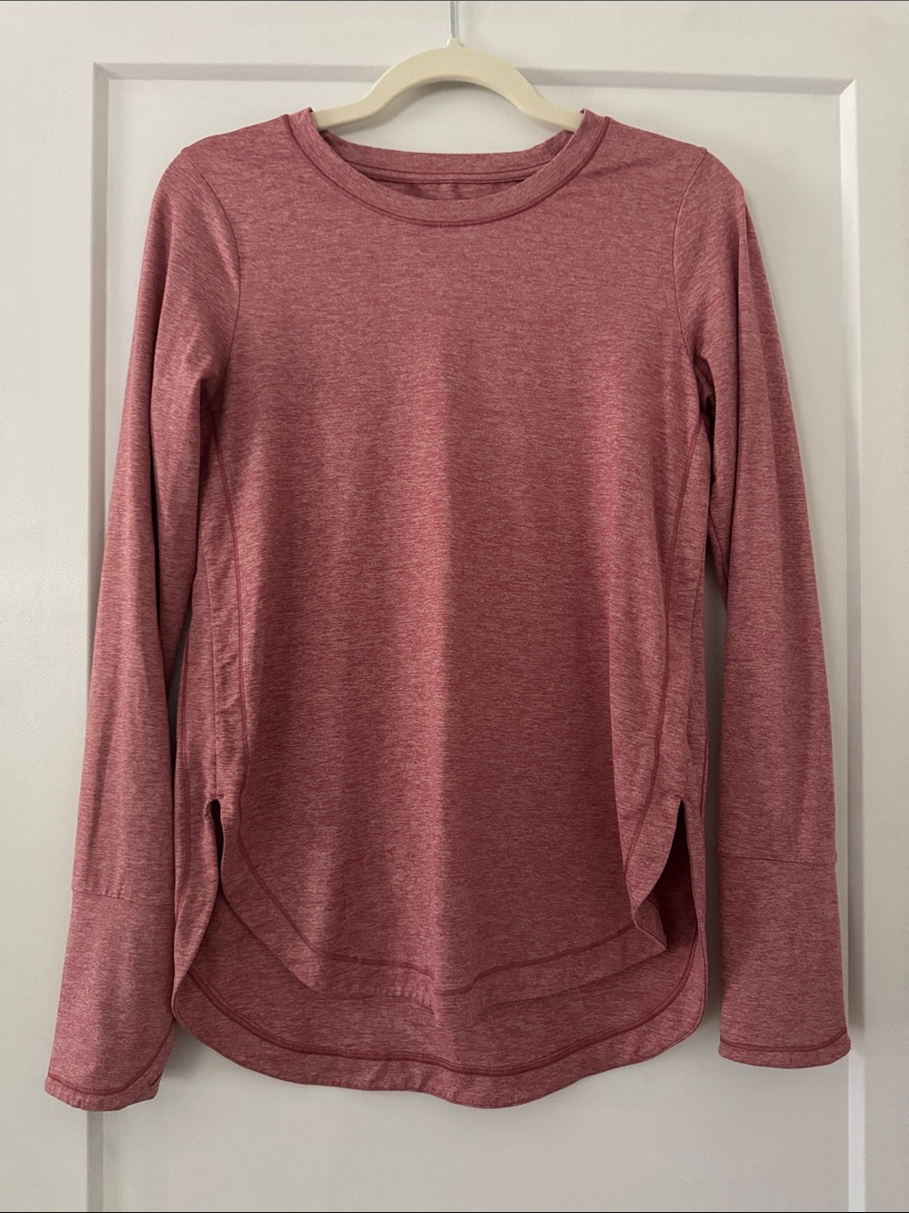 Athleta Long-Sleeve Crewneck Top in Dusty Rose Heather